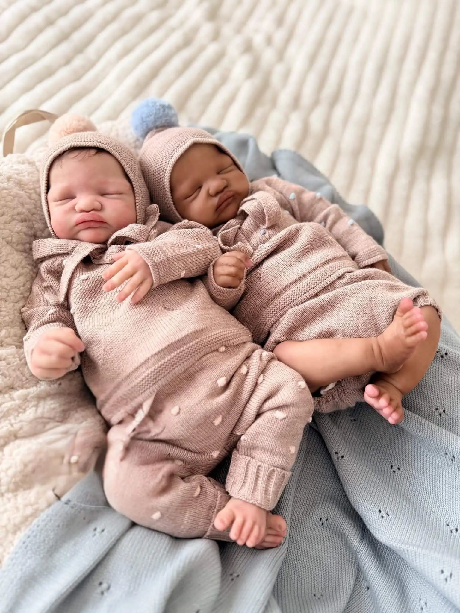 Emilie Olive and Emmett Oliver Full Body Silicone Twin Reborn Dolls
