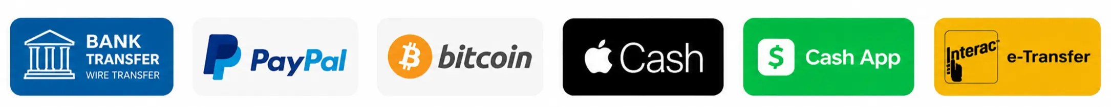 Accepted payment methods