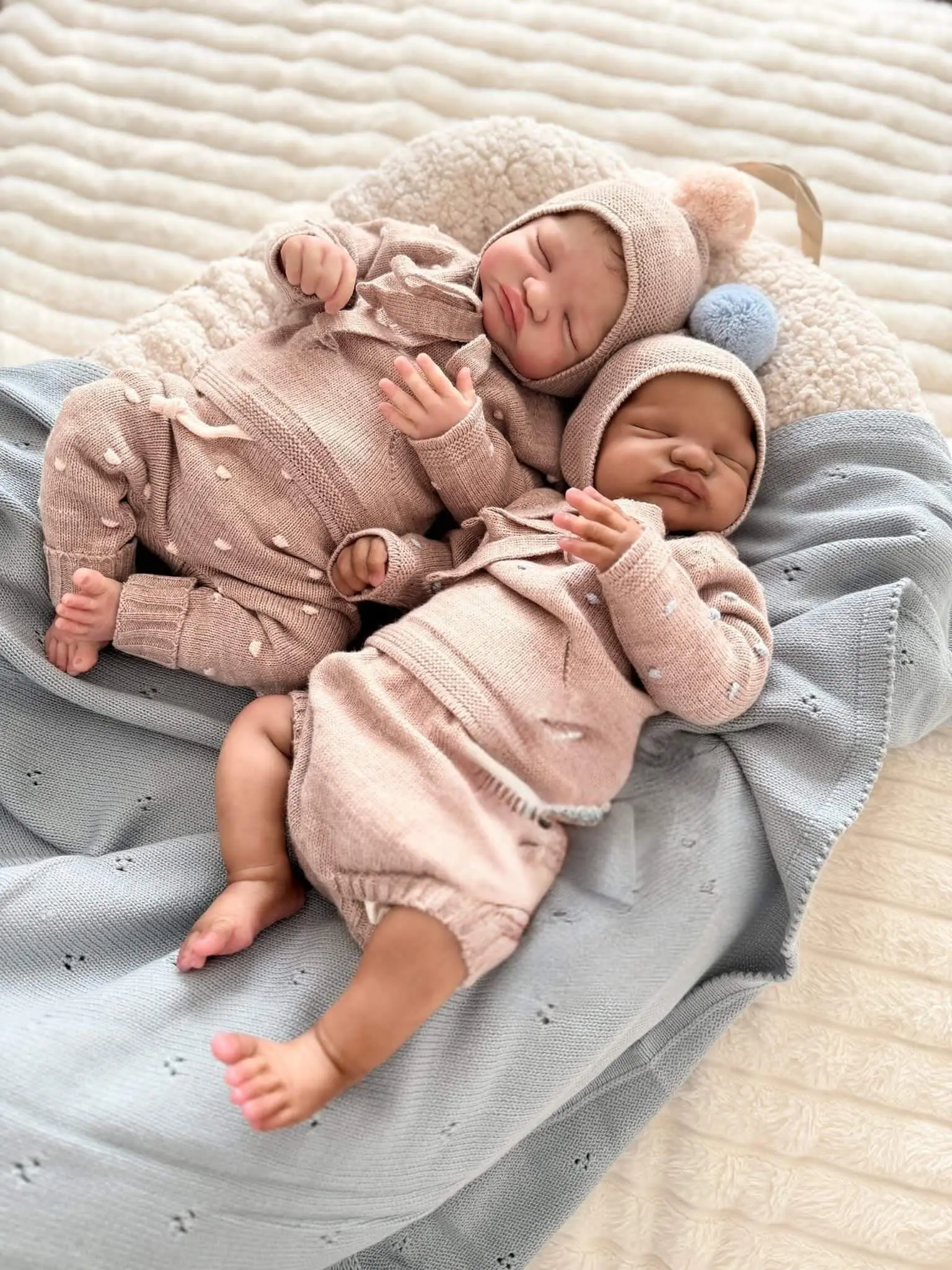Emilie Olive and Emmett Oliver Full Body Silicone Twin Reborn Dolls