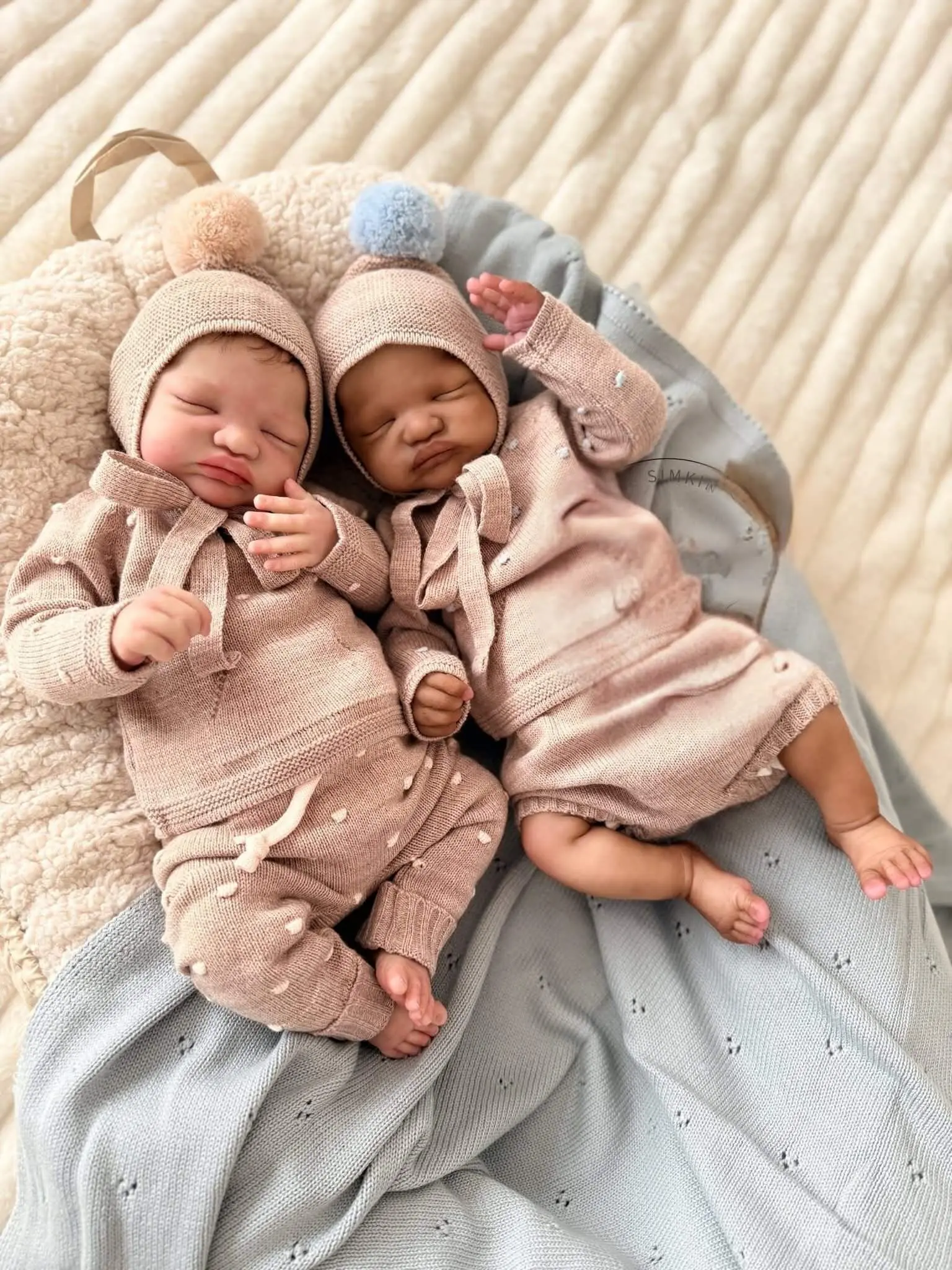 Emilie Olive and Emmett Oliver Full Body Silicone Twin Reborn Dolls