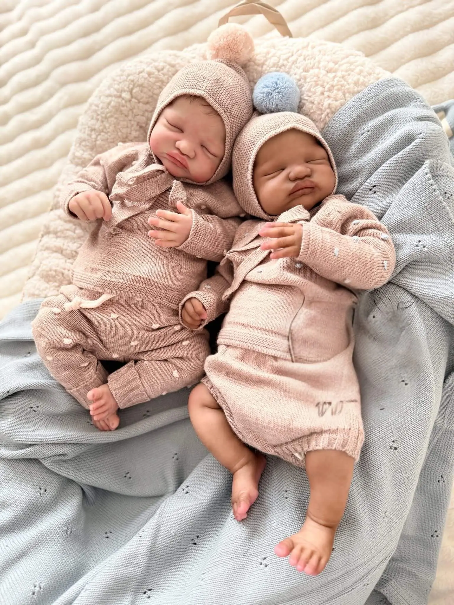 Emilie Olive and Emmett Oliver Full Body Silicone Twin Reborn Dolls